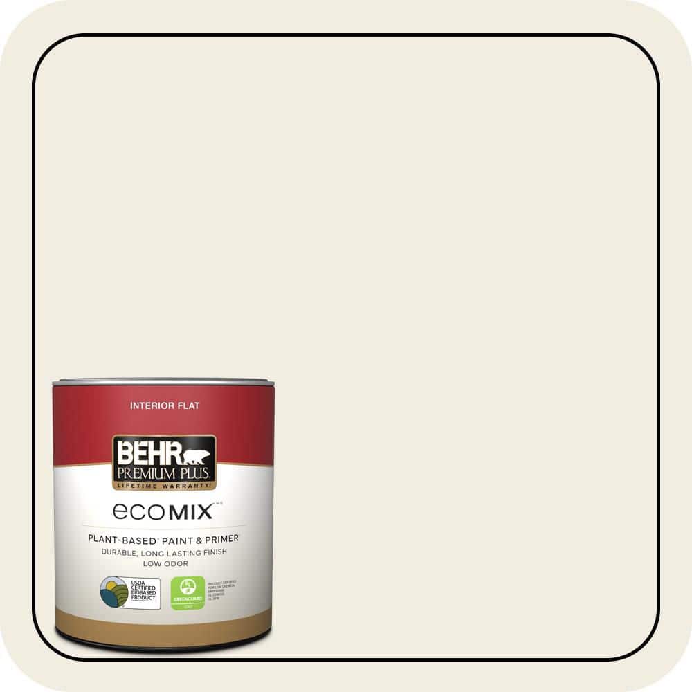 1 qt. Designer Collection #DC-012 White Stone Flat EcoMix Plant-Based Interior Paint & Primer price history on PriceWatchPro