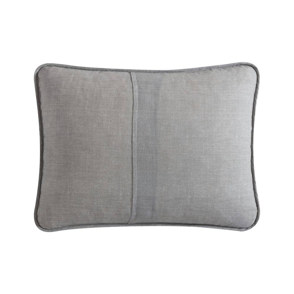 Gray and Beige Cotton Twin Reversible Quilt Set