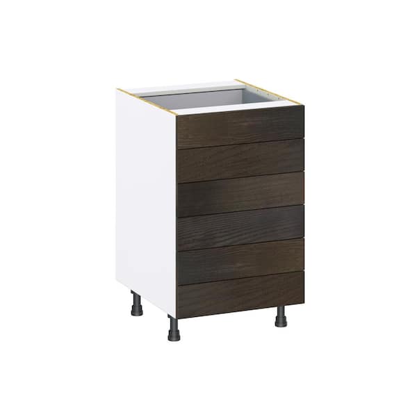 Georgetown 21 in. W x 24 in. D x 34.5 in. H Assembled Drawer Base Kitchen Cabinet in Chestnut with 6-Drawers