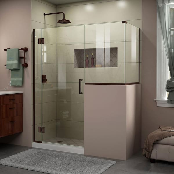 DreamLine Unidoor-X 59 in. W x 30-3/8 in. D x 72 in. H Frameless Hinged Shower Enclosure in Oil Rubbed Bronze