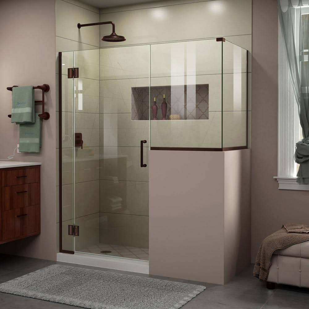 Unidoor-X 58 in. W x 36-3/8 in. D x 72 in. H Frameless Hinged Shower Enclosure in Oil Rubbed Bronze price history on PriceWatchPro