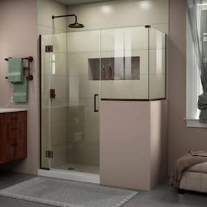 Unidoor-X 58 in. W x 36-3/8 in. D x 72 in. H Frameless Hinged Shower Enclosure in Oil Rubbed Bronze