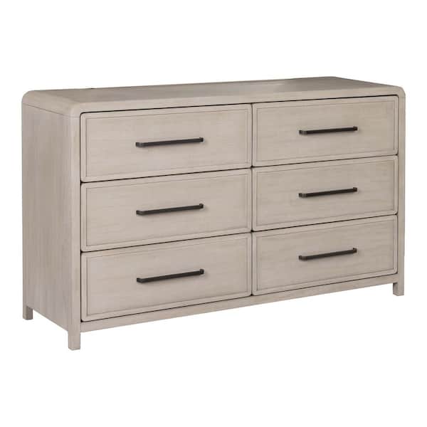 Furniture of America Miller Natural Oak 6-Drawer 60 in. Dresser with Replicated Weave Pattern