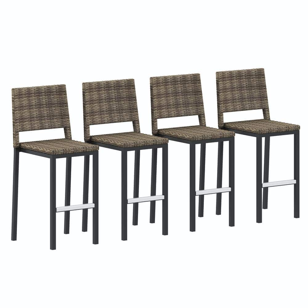 CORVUS Plymouth Stackable Aluminum Outdoor Bar Stool Set of 4 BS068