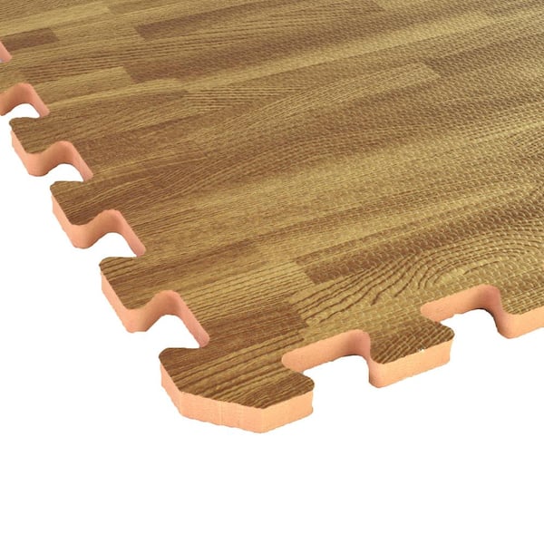 Greatmats Wood Grain Foam Tiles Reversible | 2x2 ft x 1/2 inch | Basement Flooring | Interlocking Foam Tile | Double Sided | Various Colors