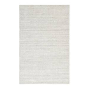 Alexandra Contemporary Solid Ivory 5 ft. x 8 ft. Solid Handmade Area Rug