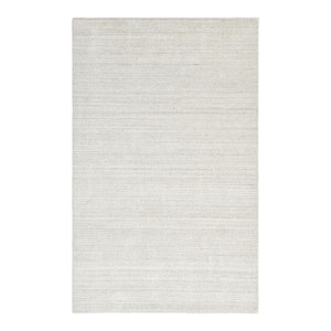 Alexandra Contemporary Solid Ivory 8 ft. x 10 ft. Solid Hand Knotted Area Rug