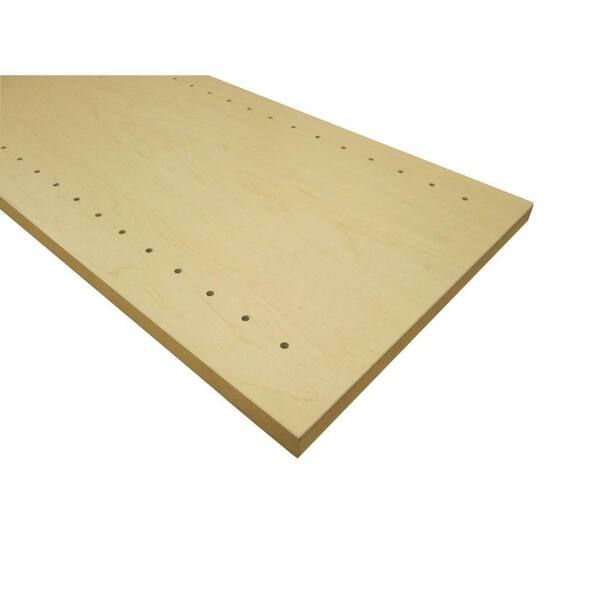 Unbranded 3/4 in. x 12 in. x 97 in. Hardrock Maple Thermally-Fused Melamine Adjustable Side Panel