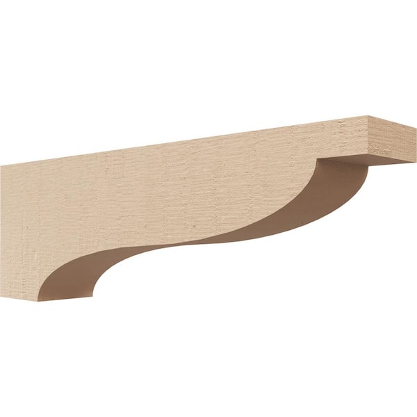 Ekena Millwork 2 in. x 4 in. x 12 in. Series 3 Thin Garner Rough Cedar Woodgrain Timberthane Polyurethane Corbel, Primed Tan