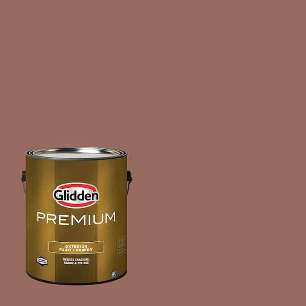 Glidden Premium 1 gal. PPG1061-6 Safari Brown Flat Exterior Latex Paint