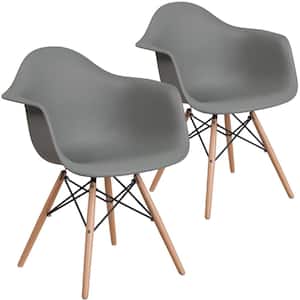 Moss Gray Plastic Party Chairs (Set of 2)
