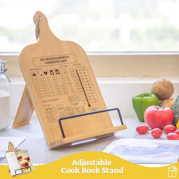 Bamboo Cookbook Stand For Kitchen Counter, Recipe