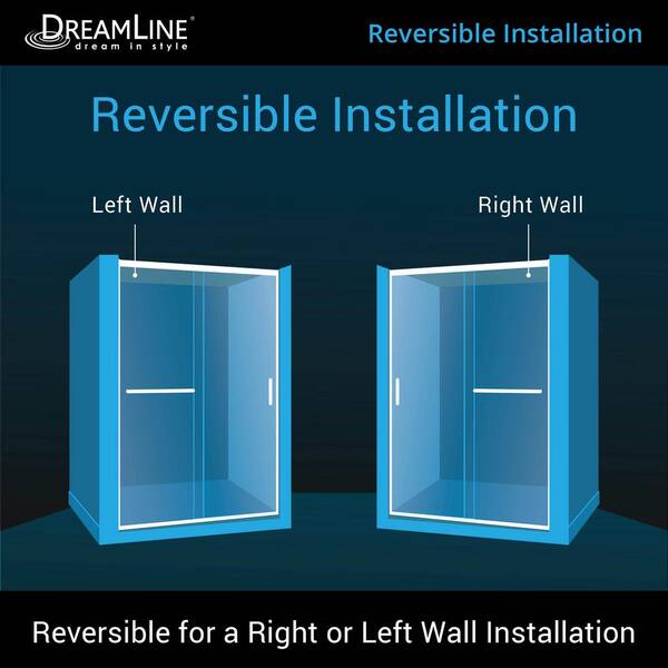 DreamLine Infinity-Z 50-54 in. W x 72 in. H Semi-Frameless