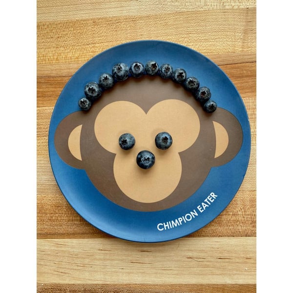 RED ROVER Kids Bamboo Plates, Assorted Animals, Monkey, Pig, Lion