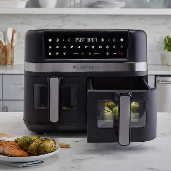  Instant Pot XL 8-QT Dual Basket Air Fryer Oven, From the Makers  of Instant Pot,2 Independent Baskets,Clear Cooking Window,Dishwasher-Safe  Basket, App with over 100 Recipes,Stainless Steel : Home & Kitchen