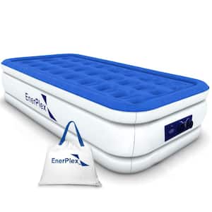 18 in. Plastic Dark Blue Outdoor Air Mattress Day Bed with Built-in Pump