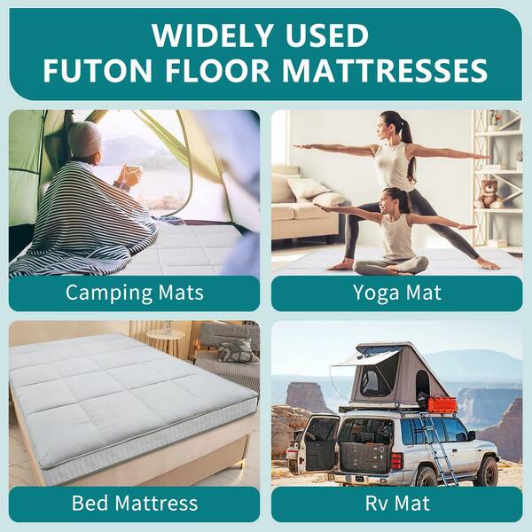 BOZTIY Futon Mattress 54 in. x 5 in. Cushion 1 Piece Deep Seating Outdoor Floor Mattress Cushion Corner Set Gray Cush I1327138 GY FULLFL The Home Depot