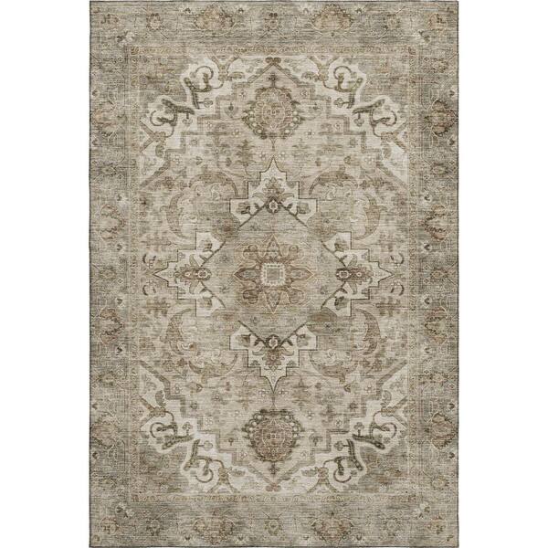Mayfield Premium Machine Washable Abstract AMF2164 Beige 10 ft. x 14 ft. Area Rug