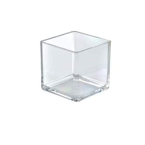 4 in. W x 4 in. D x 4 in. H Crystal Styrene Square Display Cube (4-Pack)