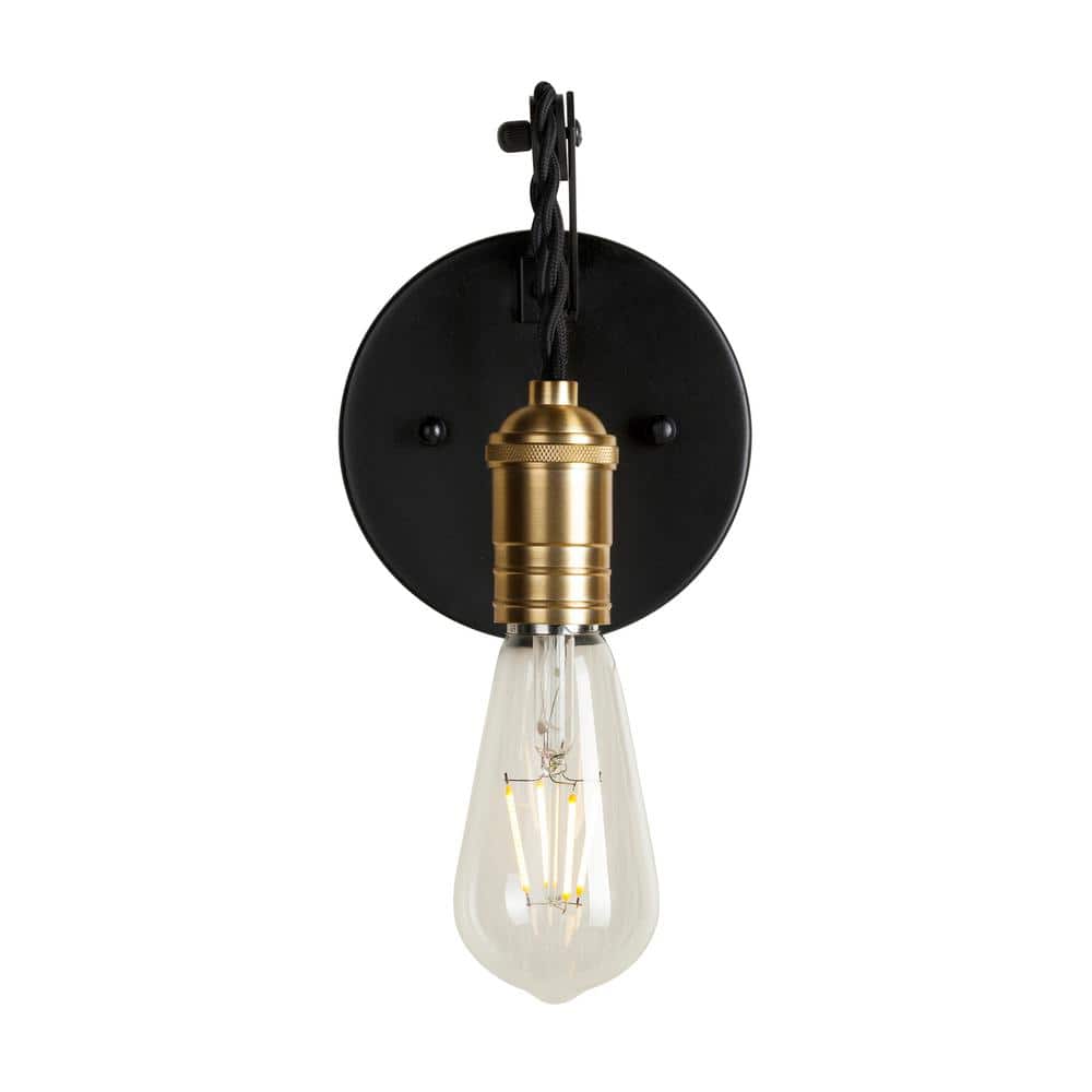 Essy Black and Soft Gold Steel Vanity Wall Sconce