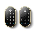 Nest x Yale Lock - Tamper-Proof Smart Deadbolt Lock with Nest Connect 2-Pack - Polished Brass