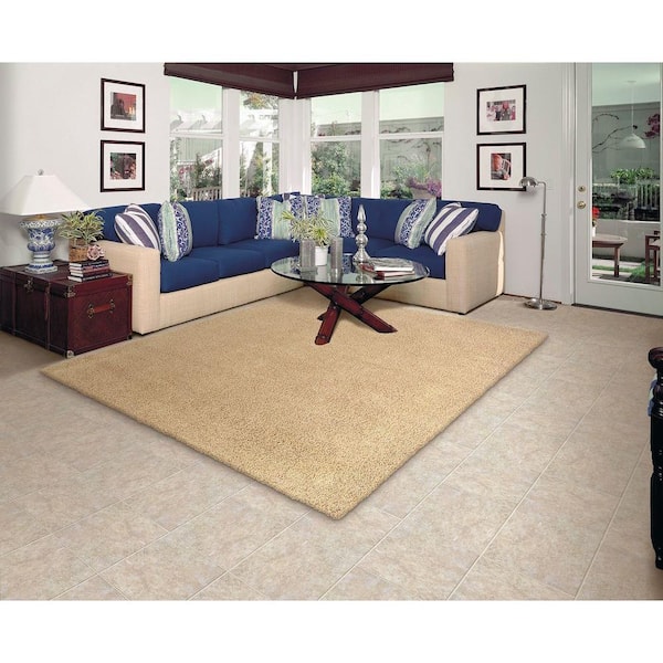 Twist Natural 6 ft. x 8 ft. Bound Carpet Remnant