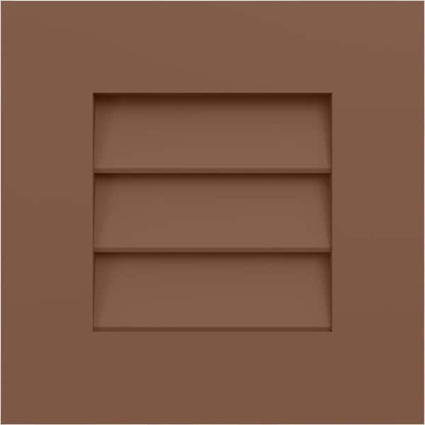 12 in. W x 12 in. H True Fit PVC Louver Shutters Sample, Burnt Toffee