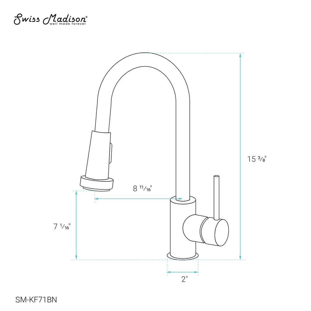 Brushed Nickel Single Handle Pull-Down Kitchen Faucet