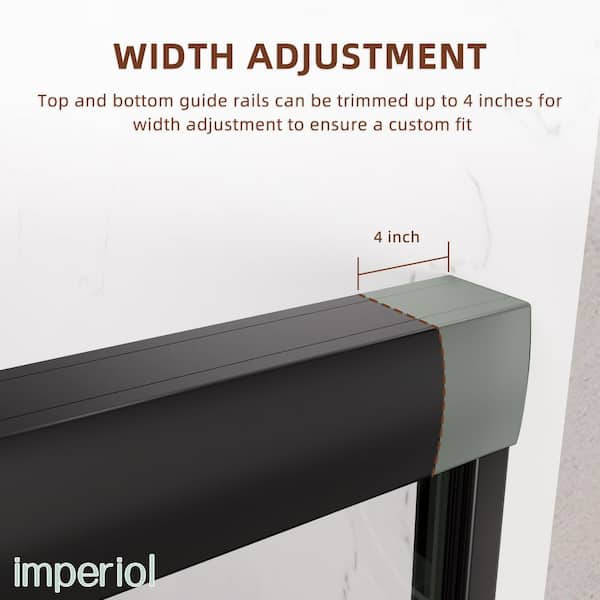 44-48 in. W x 70 in. H Semi-Frameless Double Sliding Shower Door in Matte Black with 1/4 in. Tempered Clear Glass