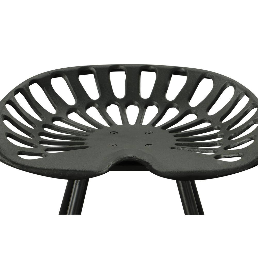 Jace Black Cast Iron Tractor Seat Fireside Bench