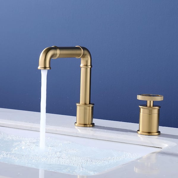 YONKI SUNSHIN INC Single Handle Vessel Sink Faucet 1.2 GPM, Basin Faucet Mixer Tap with Pressure Balance in Brushed Gold (Valve Included)
