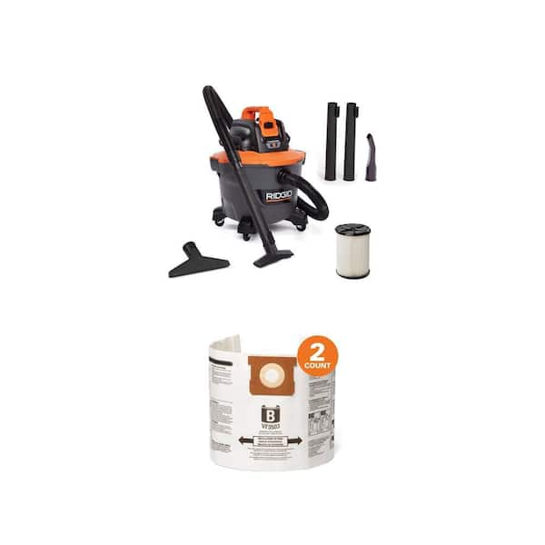 9 Gal. 18V Cordless NXT Shop Vacuum HD0919 (Tool Only) and VF3503 Dust Bags for 5-10 Gal. Vacs, Size B (2-Pack)