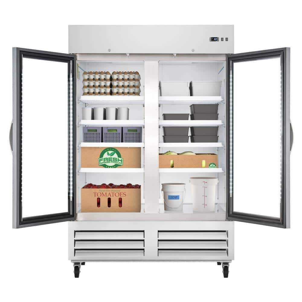 54" Stainless Steel Commercial Reach-In Refrigerator/Freezer with Glass Doors