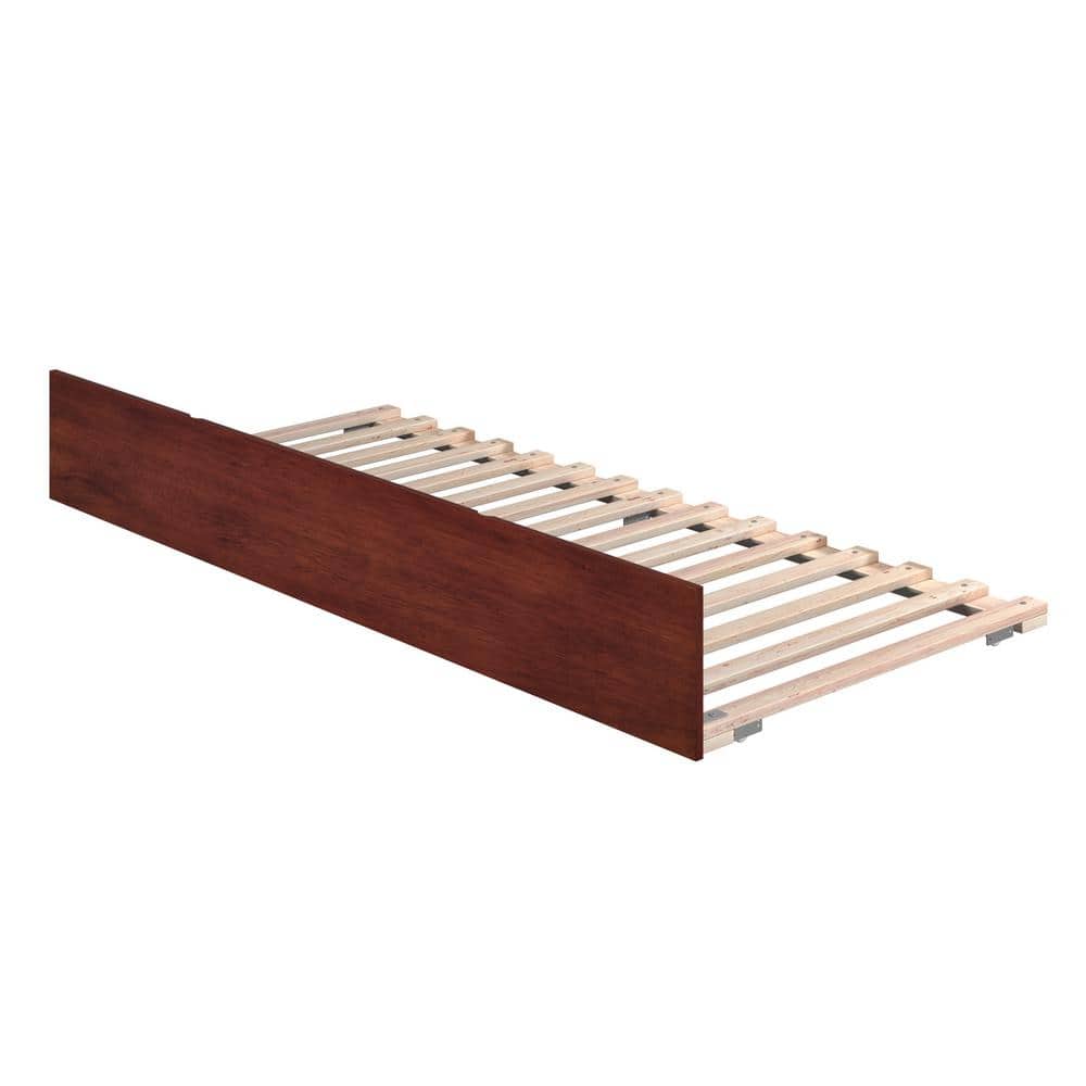 Walnut Twin XL Urban Trundle Bed with Sleek Design