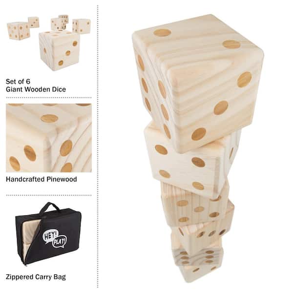 Hey! Play! Outdoor Games of Large Dice and Lawn Bowling Game (Set of 2) (6-Pack)