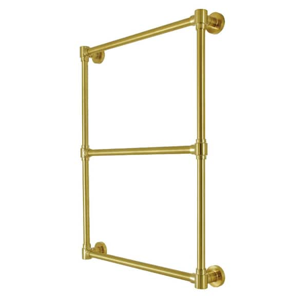 Kingston Brass Gallant 3-Bar Wall Mount Towel Rack in Brushed Brass