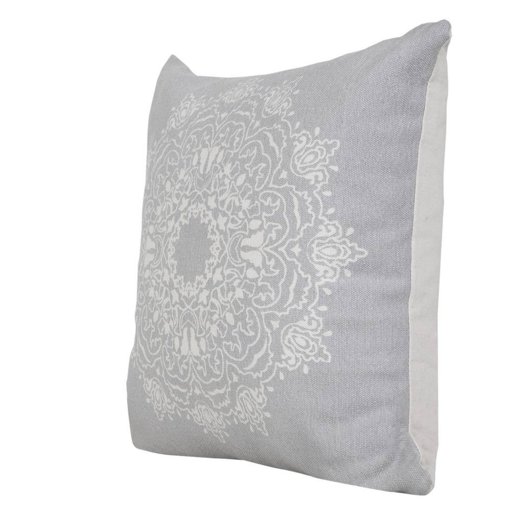 Bohemian Transitional Stonewashed 20" Square Mandala Medallion Cotton Throw Pillow
