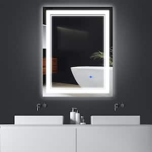 28 in. W x 36 in. H Small Rectangular Frameless Anti-Fog Wall Bathroom Vanity Mirror in Silver