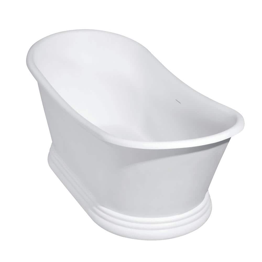 Kingston Brass Arcticstone 67 in. Stone Resin Flatbottom Pedestal