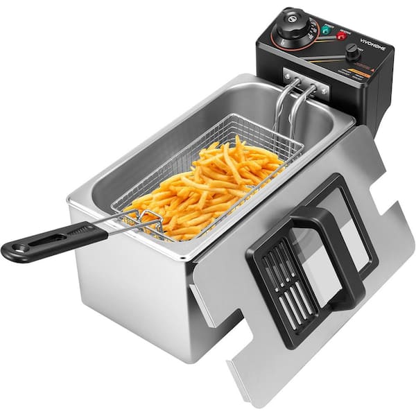 4.2 qt. Stainless Steel Countertop Electric Deep Fryer with Removable Basket