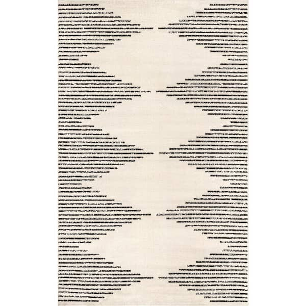 nuLOOM Romina Diamond Pinstripes Gray 5 ft. x 8 ft. Area Rug