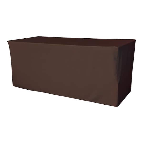 LA Linen 72 in. L x 24 in. W x 30 in. H Brown Polyester Poplin Fitted Tablecloth