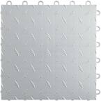 12 in. W x 12 in. L Pearl Silver Diamondtrax Home Modular Polypropylene Flooring (10-Tile/Pack) (10 sq. ft.)