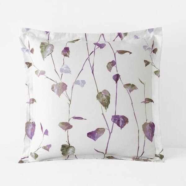 The Company Store Legends Hotel Spring Leaf Mauve Wrinkle-Free Euro Sham