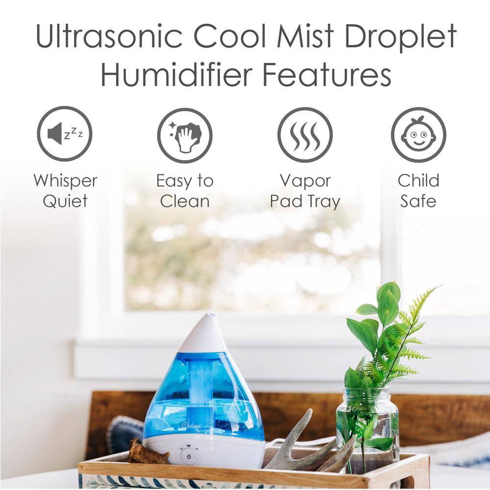 Blue and White Ultrasonic Cool Mist Humidifier, 1 Gallon