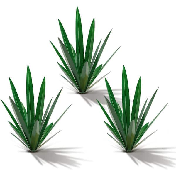 Cubilan 3 Large Green Rustic Tequila Agave Metal Sculpture: DIY Garden Decor for Indoors and Outdoors