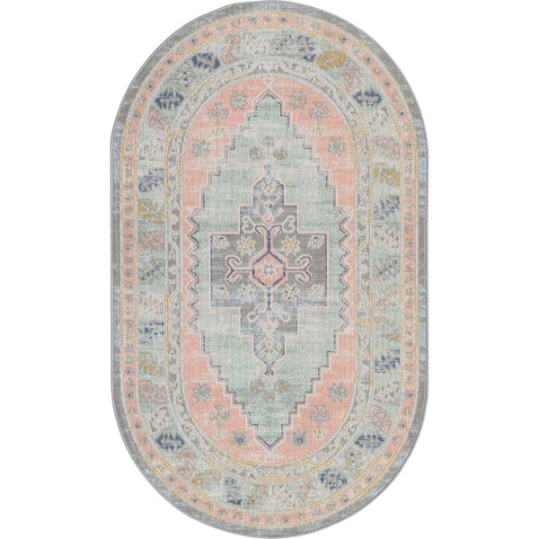Unique Loom Pink 3 ft. 3 in. x 5 ft. 3 in. Whitney Geneva Area Rug