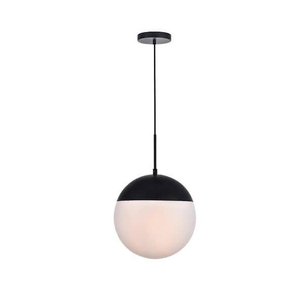 Unbranded Timeless Home Ellie 1-Light Black Pendant with Frosted Glass Shade