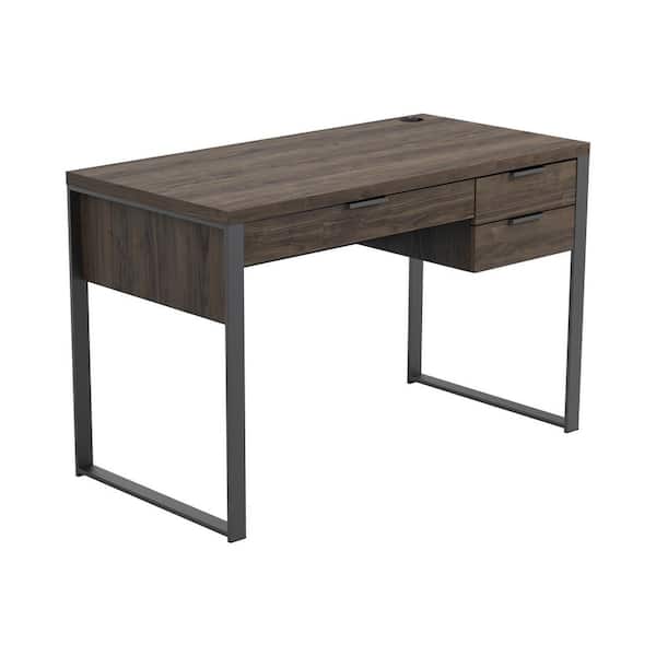 Coaster Home Furnishings Pattinson 47.25 in. Rectangular Aged Walnut and Gunmetal 3-Drawer Writing Desk with Outlet