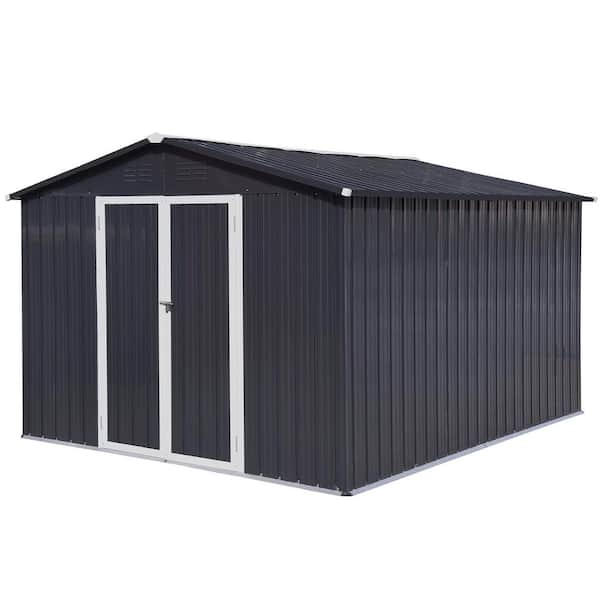 Boosicavelly 8 Ft. W X 10 Ft. D Metal Outdoor Storage Shed With Double ...